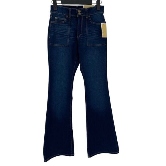Michael Michael Kors Selma Flare Higher Rise Jeans Dark Wash NWT Women 4 - Picture 1 of 8